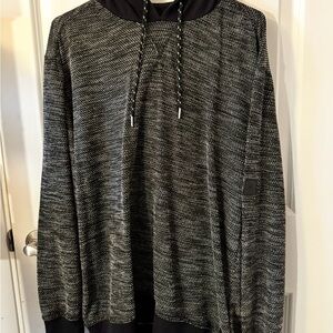 Cozy Black and Gray Heathered Hoodie Sweater